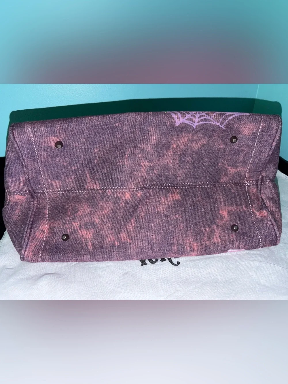 Von Dutch Bree Purple Pink Handbag with Lock, Twilly, and Pins NWT